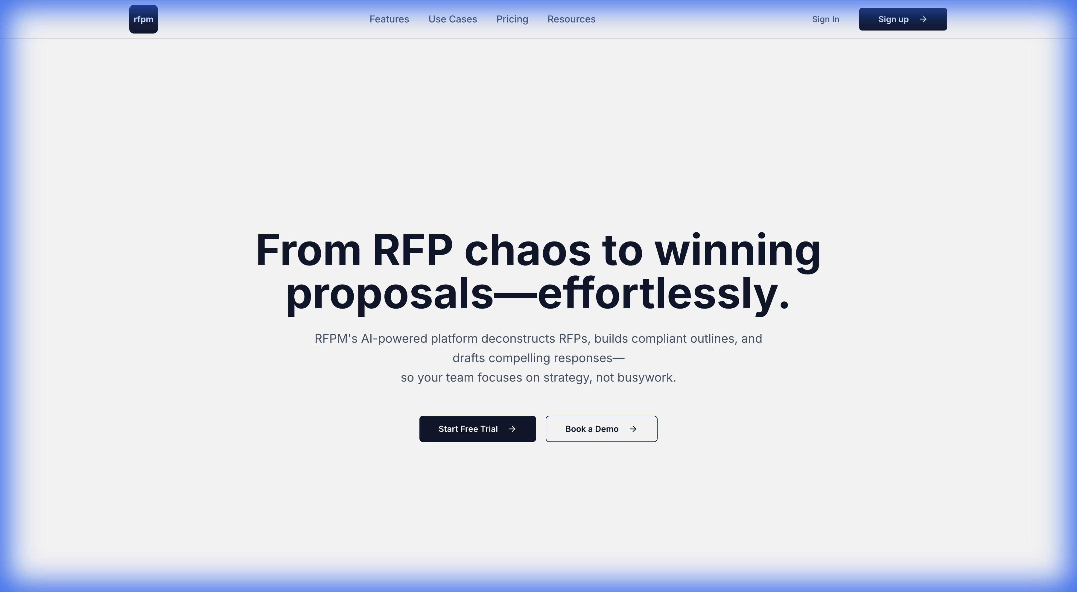 RFPM Landing Screenshot